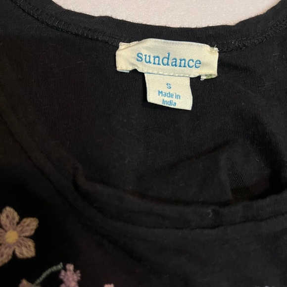 Sundance Embroided Floral Top Small Black Criss Cross Back Sleeveless Boho - Picture 5 of 6